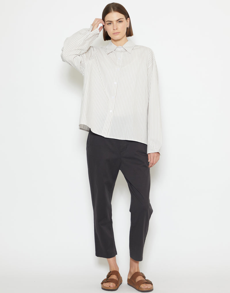 Soft Black Cotton Gabi Trousers