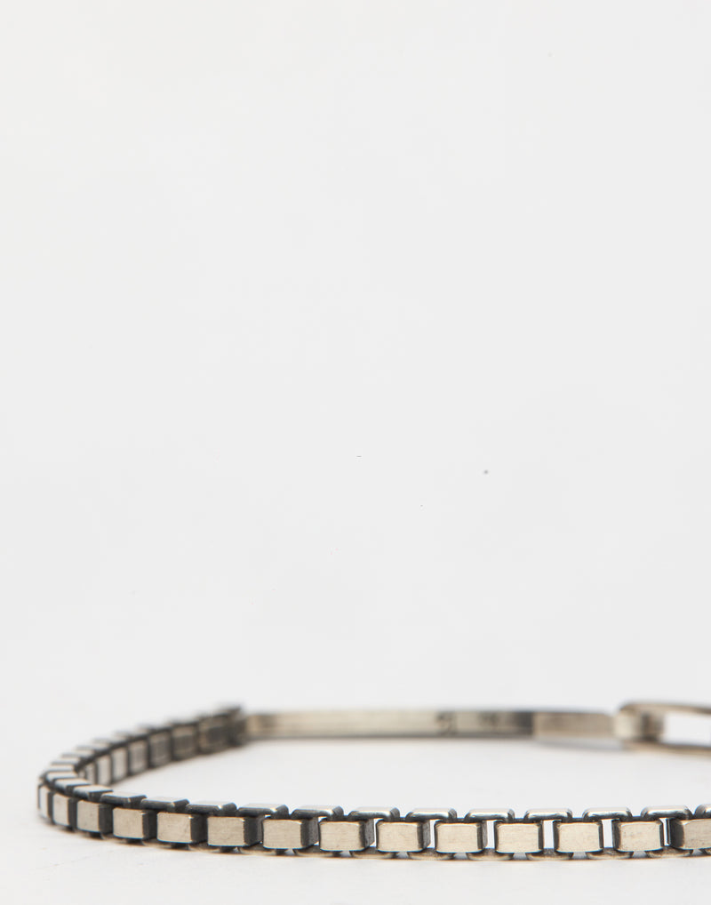 Silver Box Chain Snap Link Bracelet