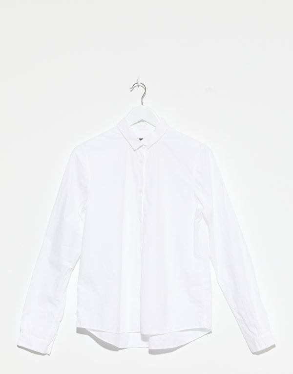 White Cotton Loose Tyrol Shirt