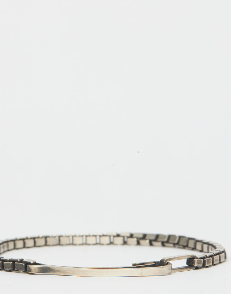 Silver Box Chain Snap Link Bracelet