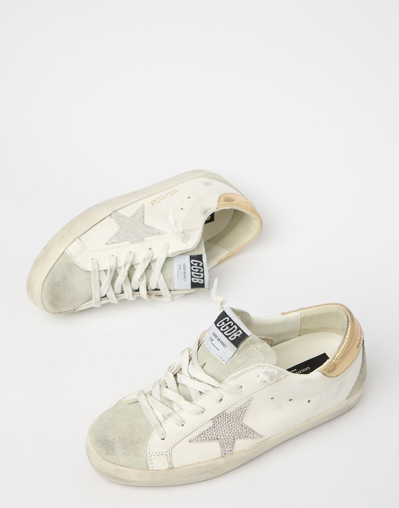 White & Swarovski® Crystal Superstar Sneakers