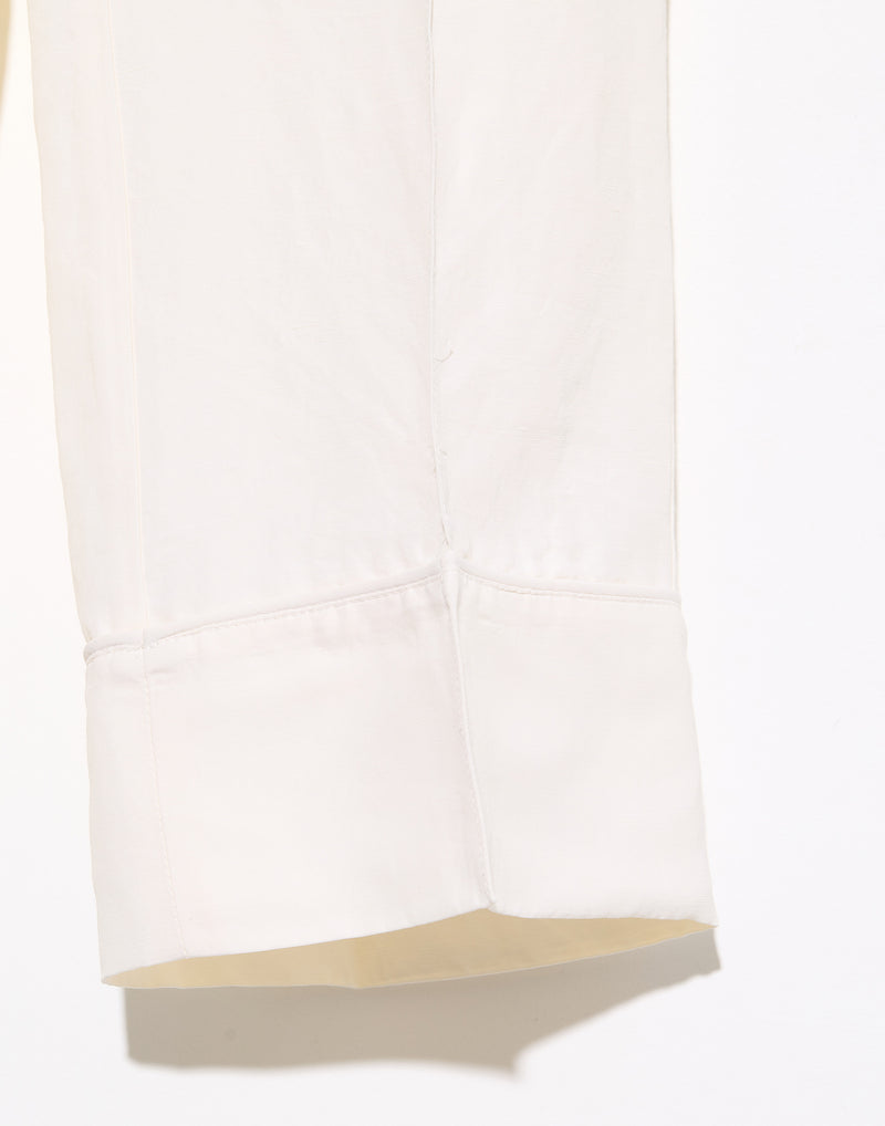 Off White Viscose & Linen Panesh Pants