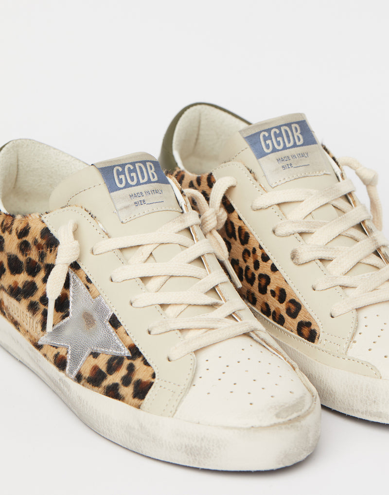 Leopard Print & Silver Superstar Sneakers