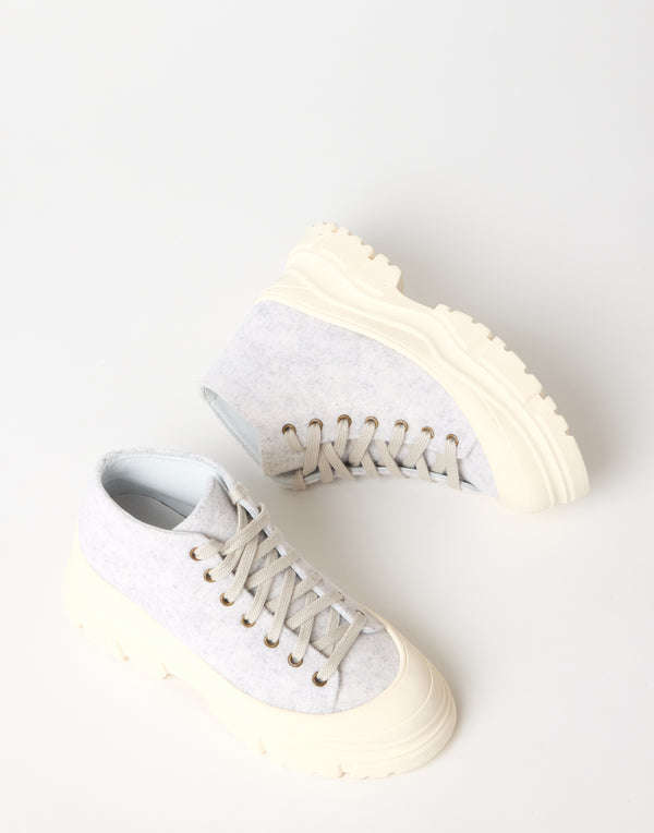 Snow Wool Felt Leather Fairway Sneakers