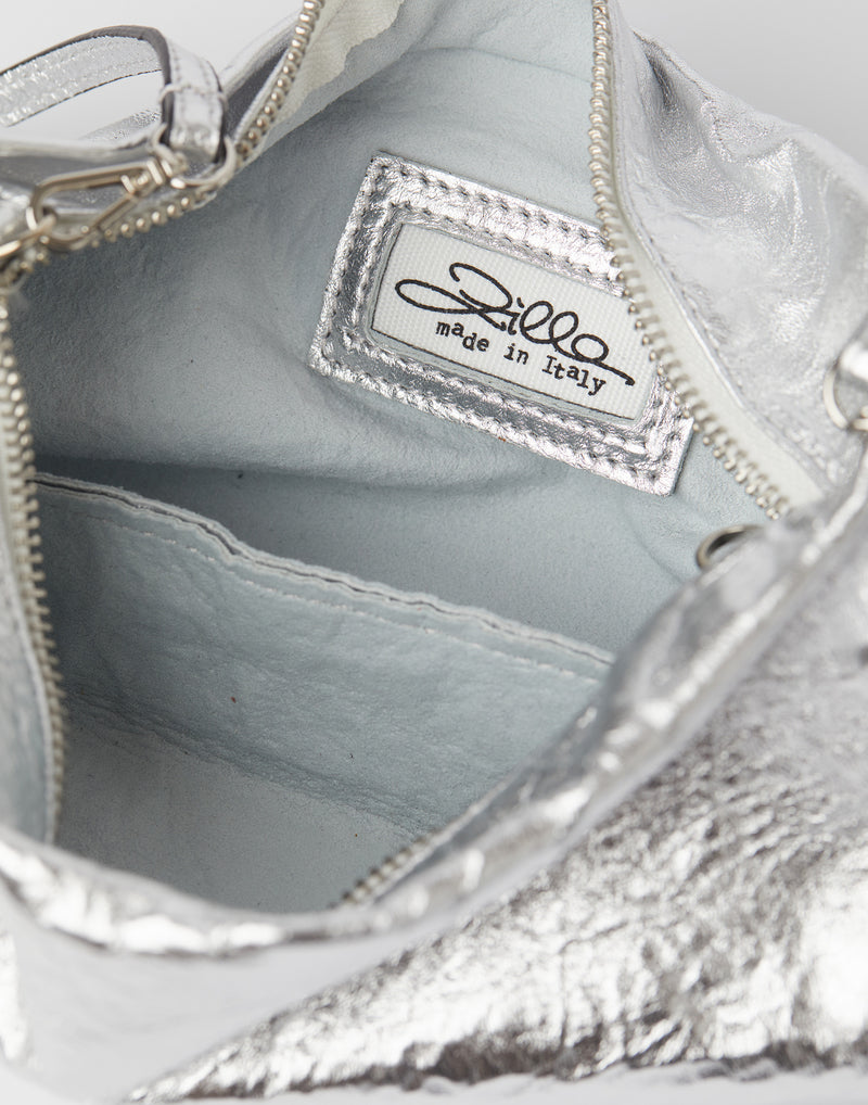 Silver Nappa Leather Greta Bag