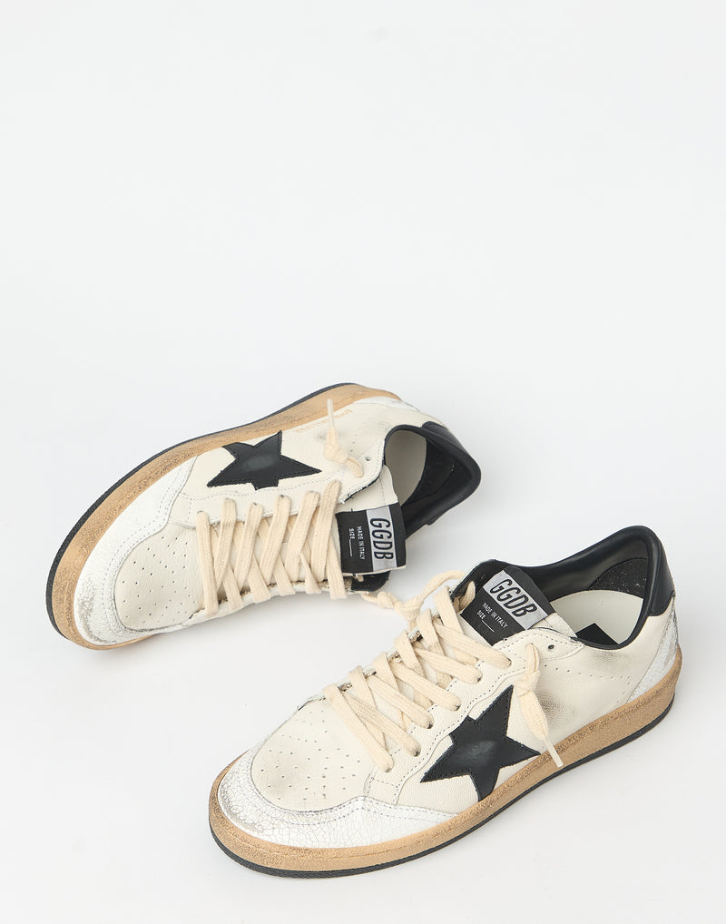 White & Black Ball Star Sneakers