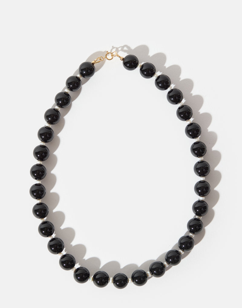 Freshwater Pearl & Onyx Ophelia Necklace