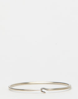 Silver Side Hook Groove Bangle