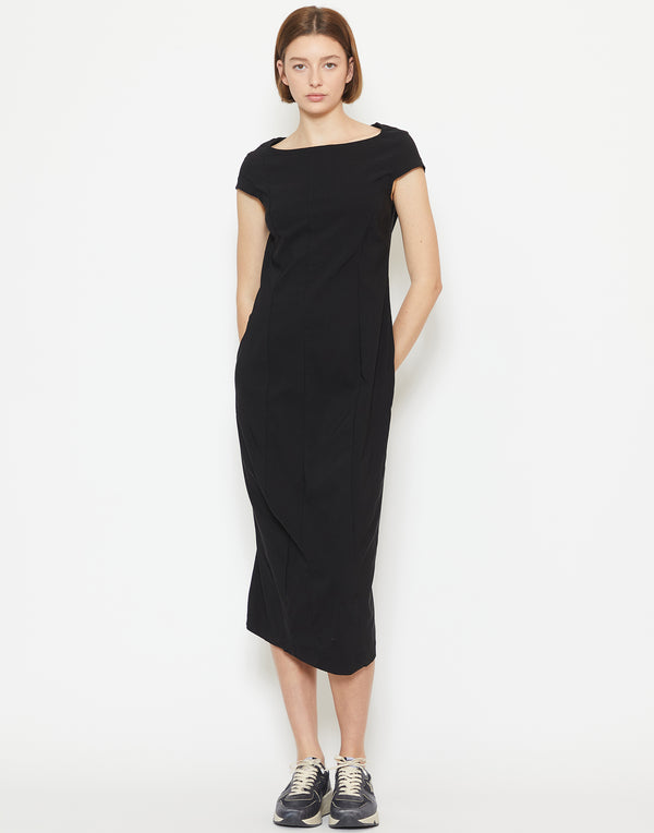 Black Viscose Blend Stretch Dress