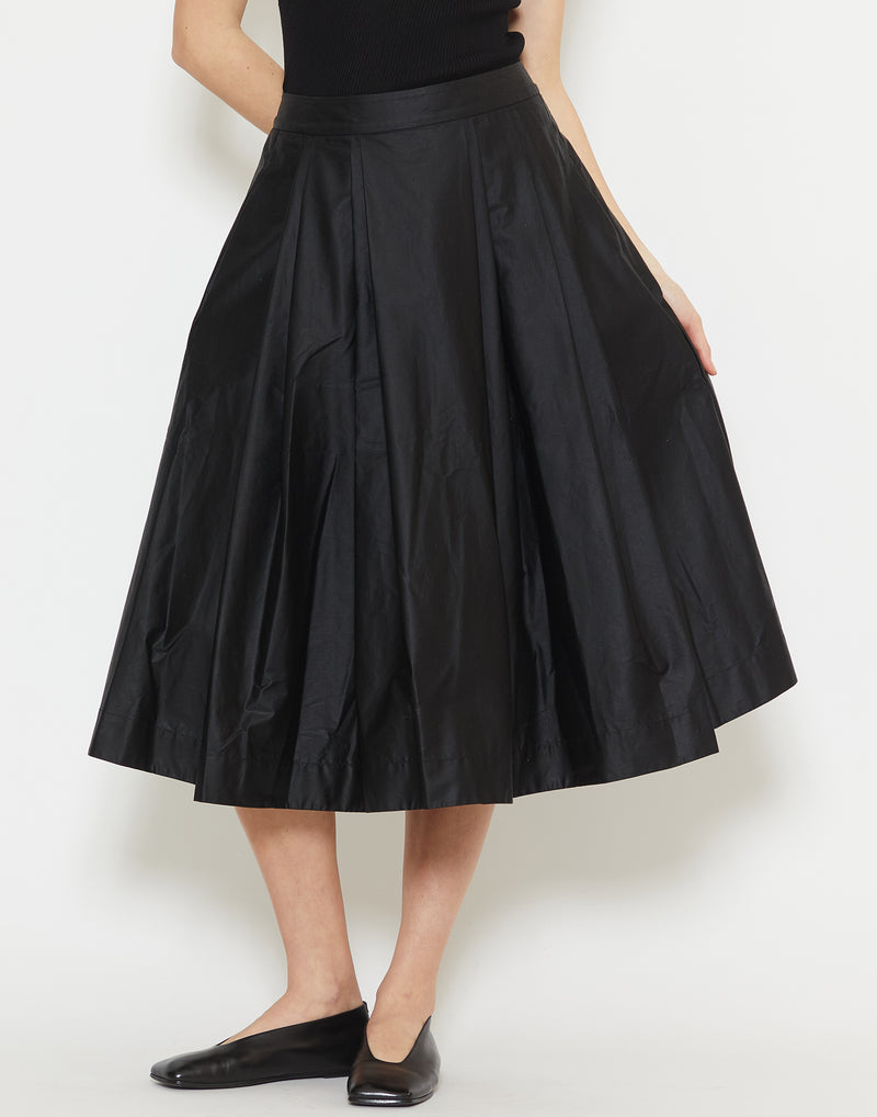 Black Lacquered Cotton Anarchic Skirt