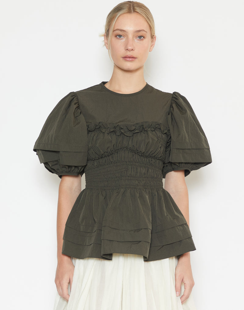 Grey Olive Recycled Taffeta Onessa Top