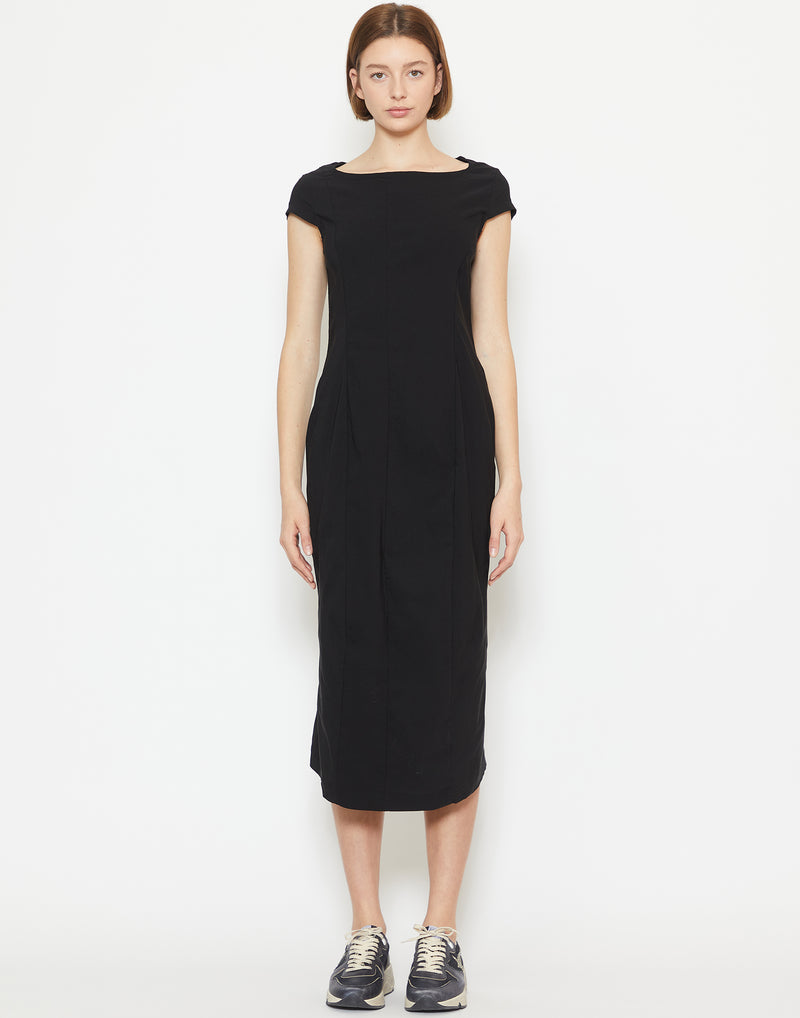 Black Viscose Blend Stretch Dress