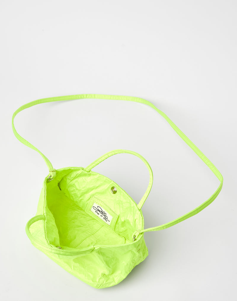 Small Fluro Green Satin Vicky Bag