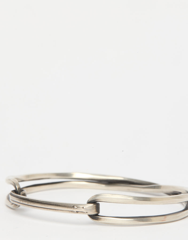 Silver Crossed Bangle