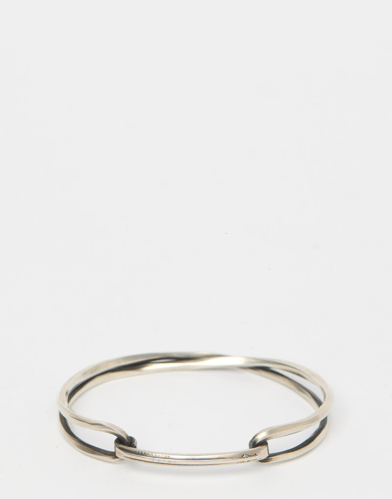 Silver Crossed Bangle