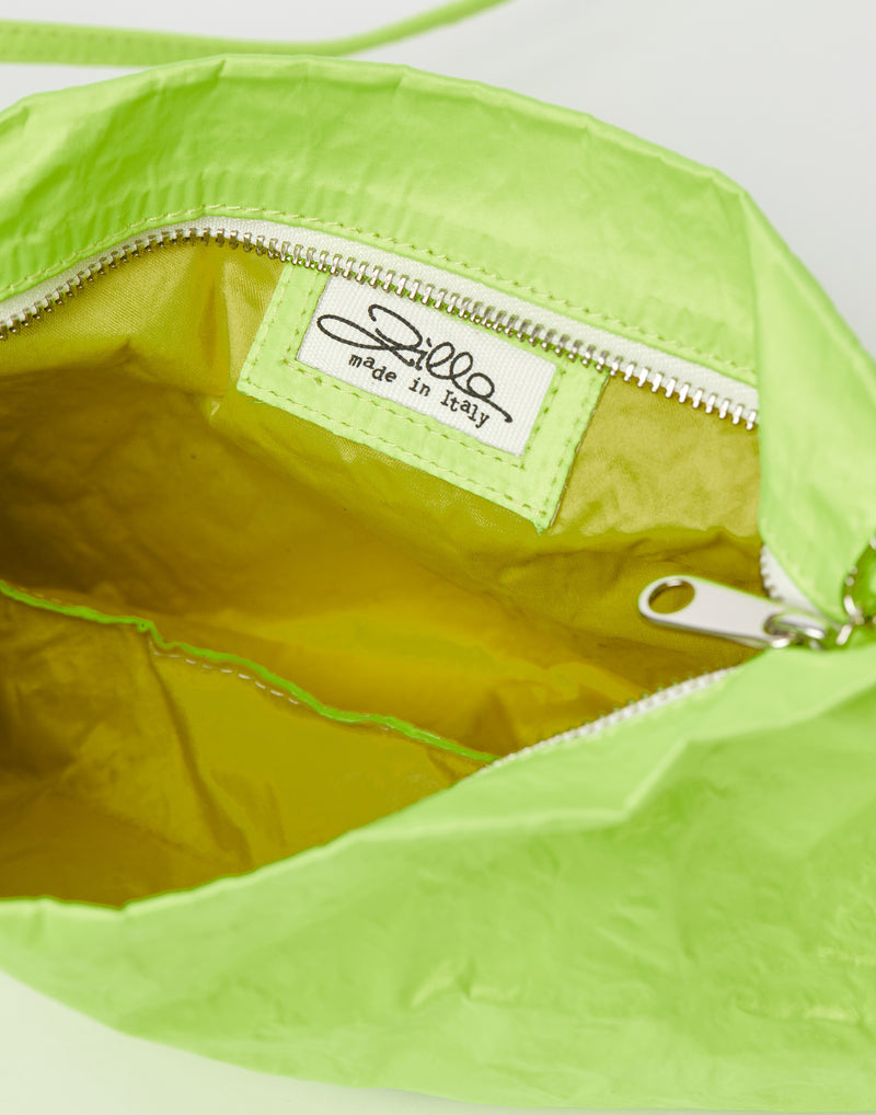 Fluro Green Satin Greta Bag