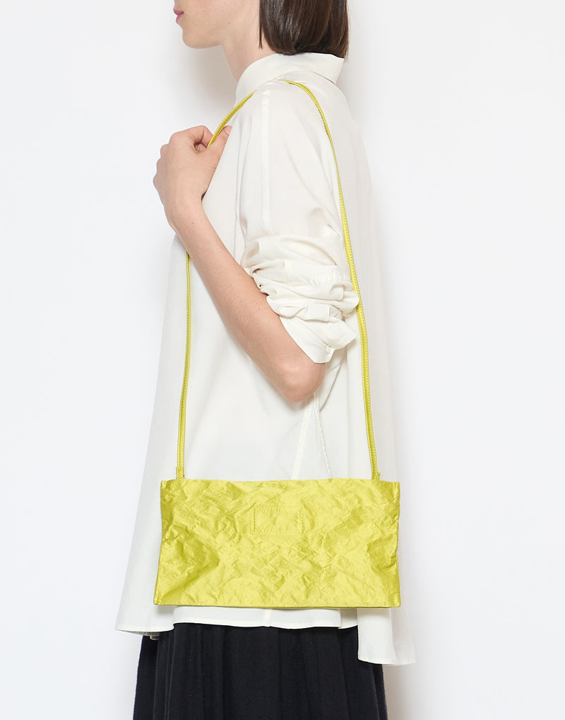 Lemon Satin & Metallic Foil Greta Bag