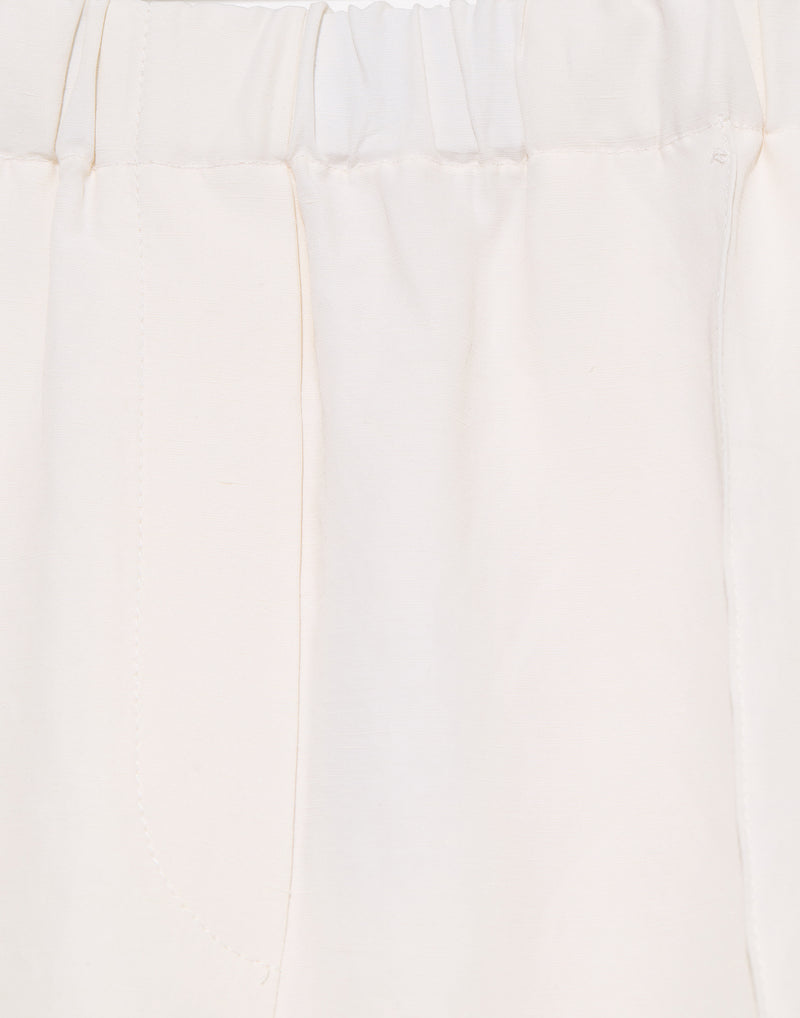 Off White Viscose & Linen Panesh Pants