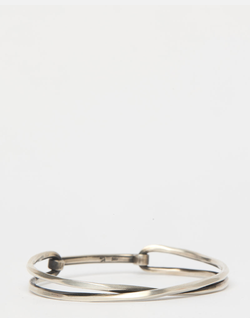 Silver Crossed Bangle