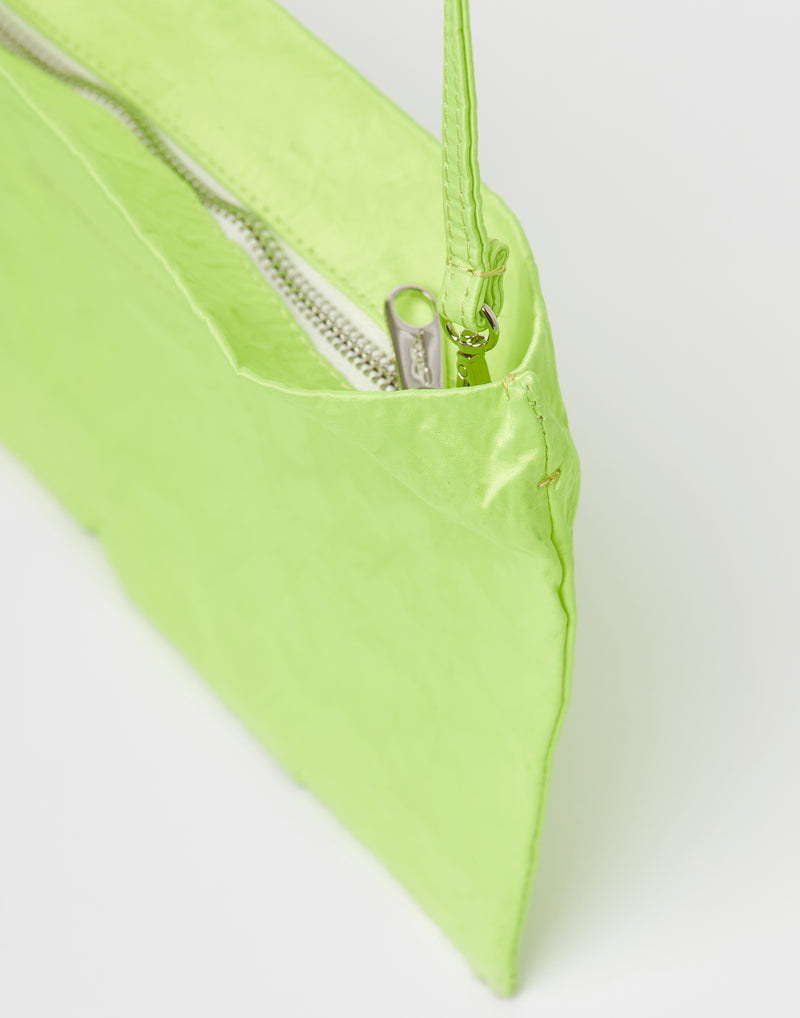 Fluro Green Satin Greta Bag