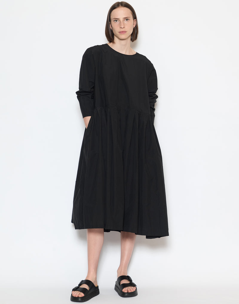 Black Cotton Blend Klic Dress