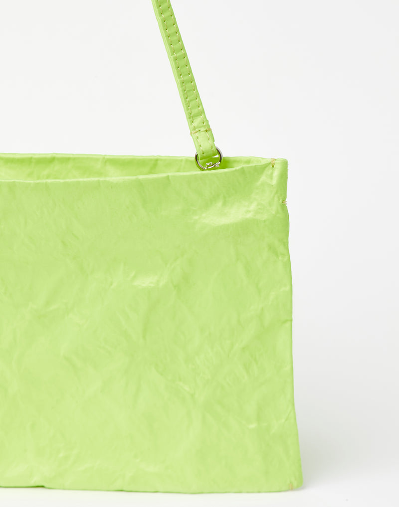 Fluro Green Satin Greta Bag