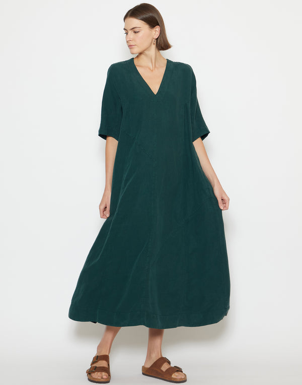 Scarab Green Lyocell & Linen Dress