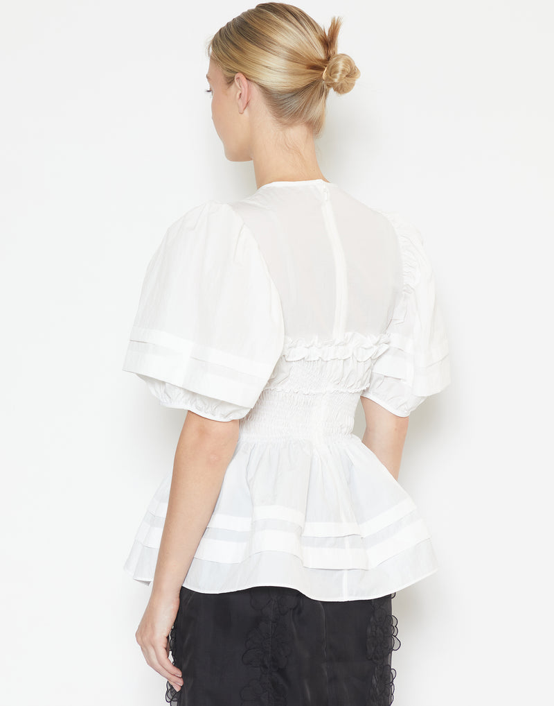 White Recycled Taffeta Onessa Top