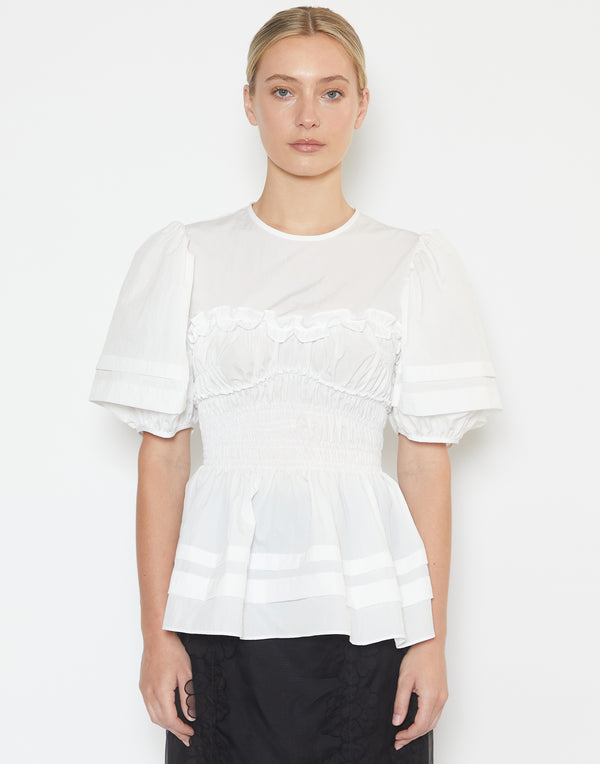 White Recycled Taffeta Onessa Top