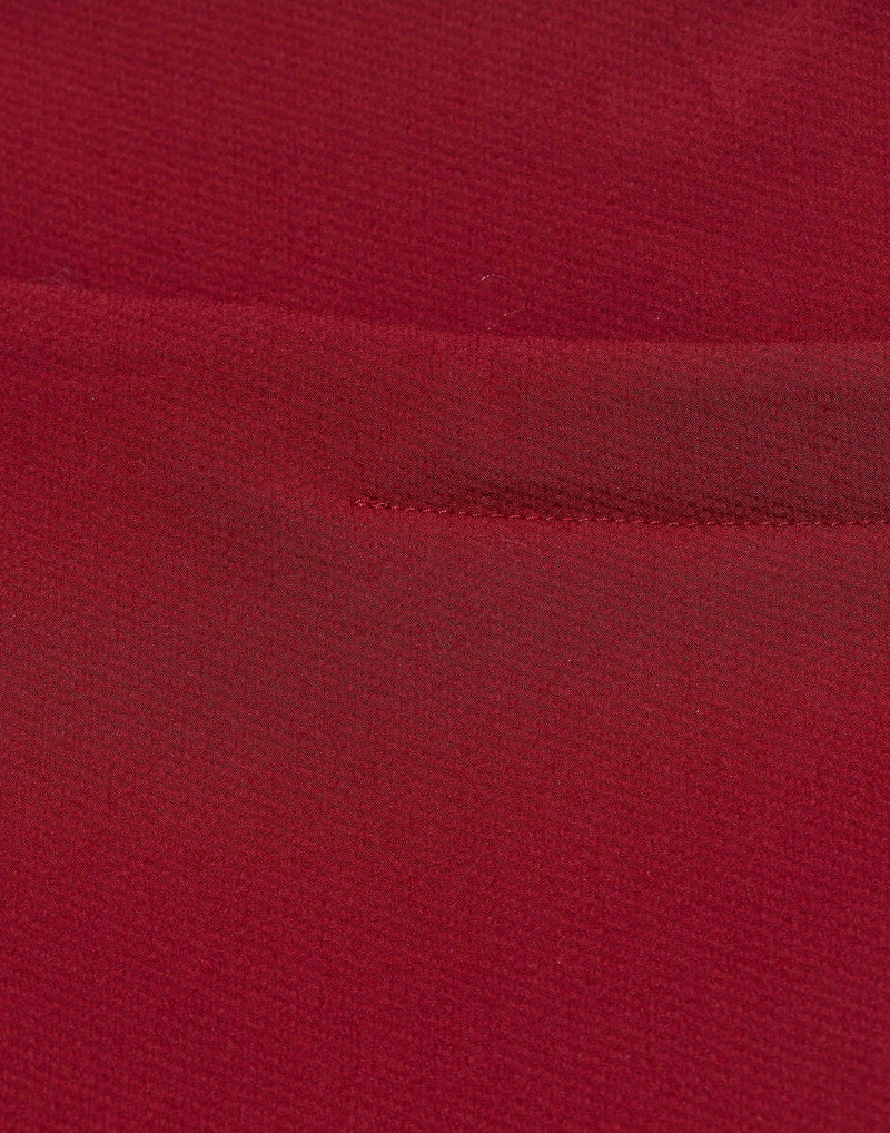 Red Viscose & Wool Blend Stretch Skirt