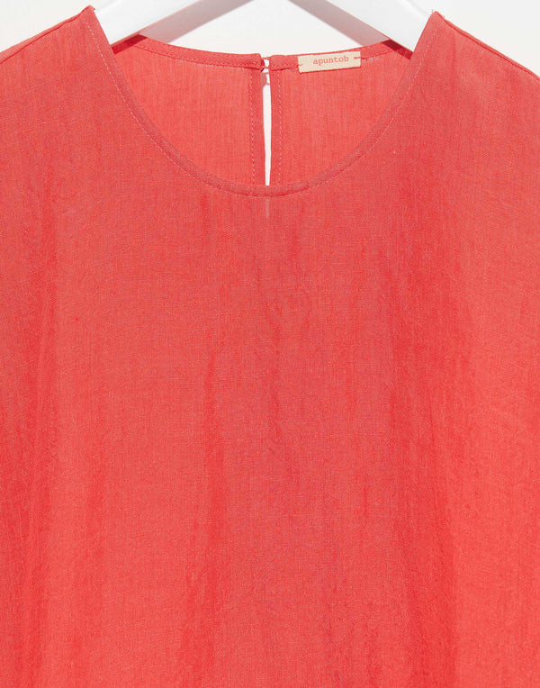 Strawberry Linen & Cotton Sleeveless Dress