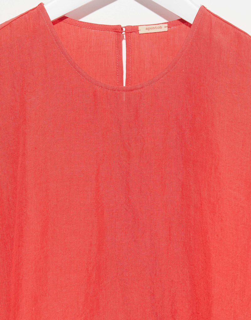 Strawberry Linen & Cotton Sleeveless Dress