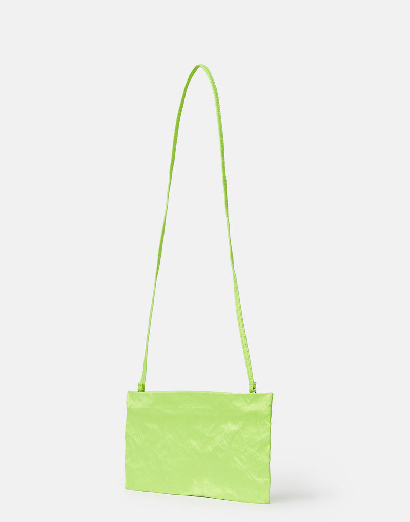 Fluro Green Satin Greta Bag