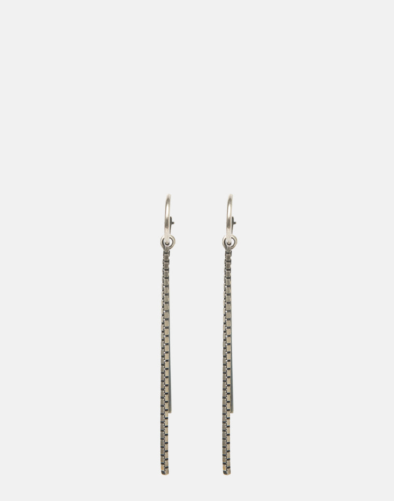 Silver Box Chain Earrings