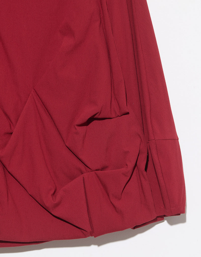 Red Viscose & Wool Blend Stretch Skirt