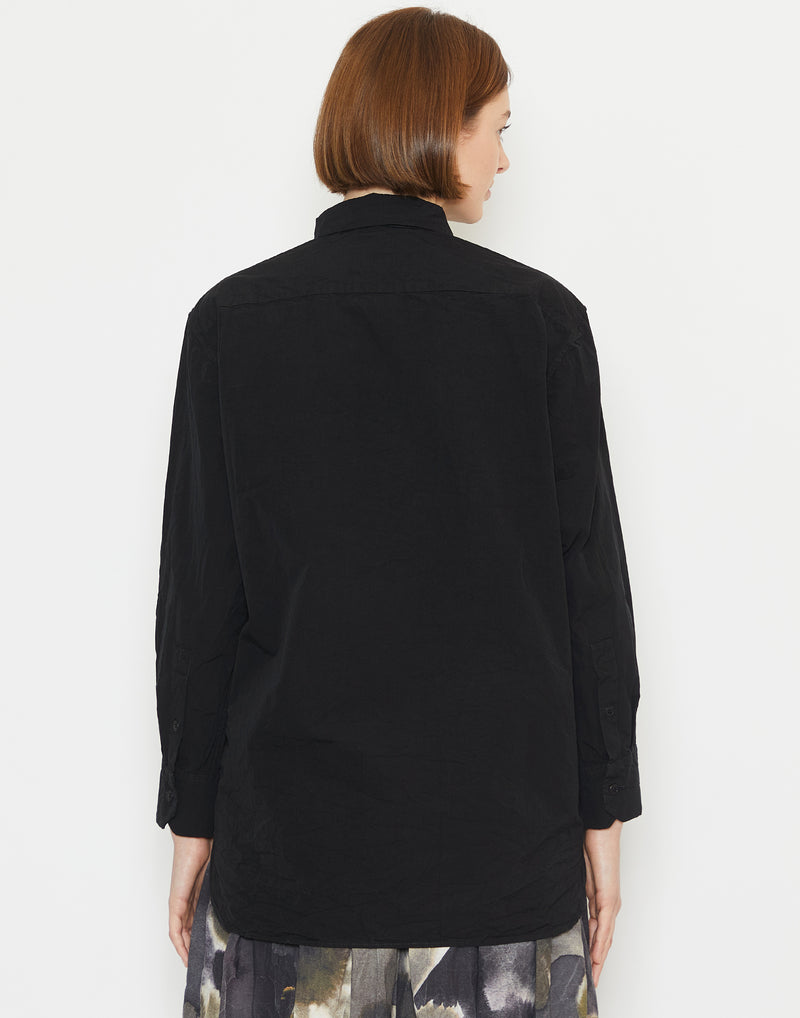 Black Cotton Big Raccourcie Shirt