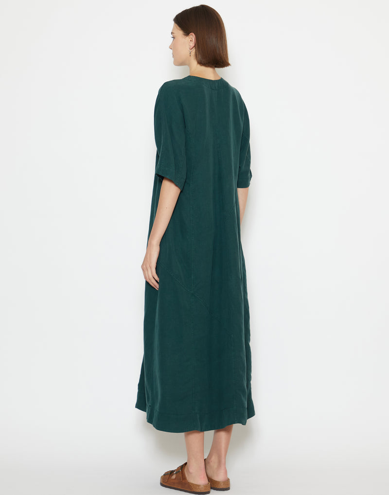 Scarab Green Lyocell & Linen Dress