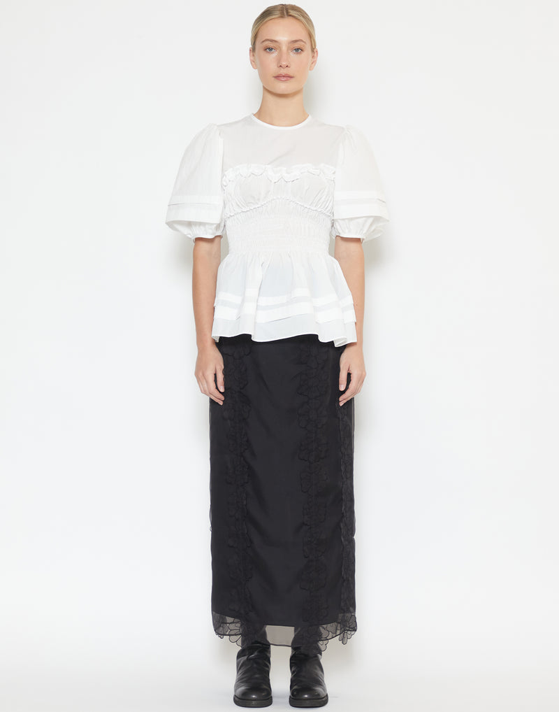 White Recycled Taffeta Onessa Top