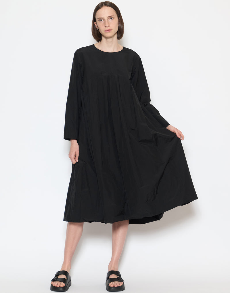 Black Cotton Blend Double Klic Dress