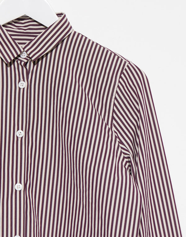 Wine Stripe Cotton Tyrol Shirt