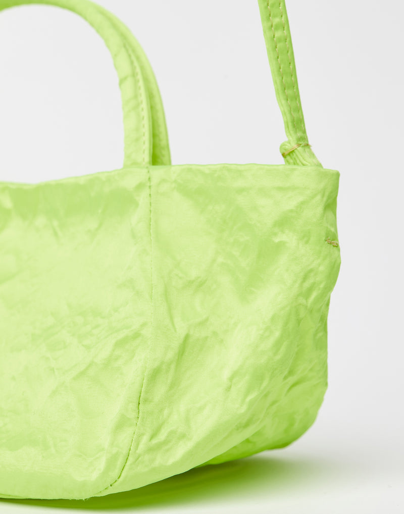 Small Fluro Green Satin Vicky Bag