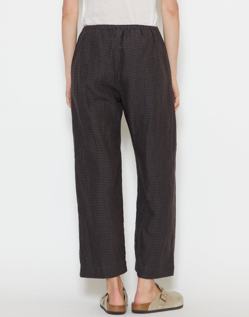 Slate Check Linen Ease Trousers