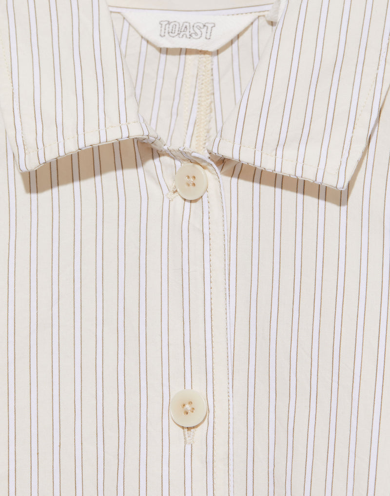 Ivory & Olive Stripe Cotton Shirt