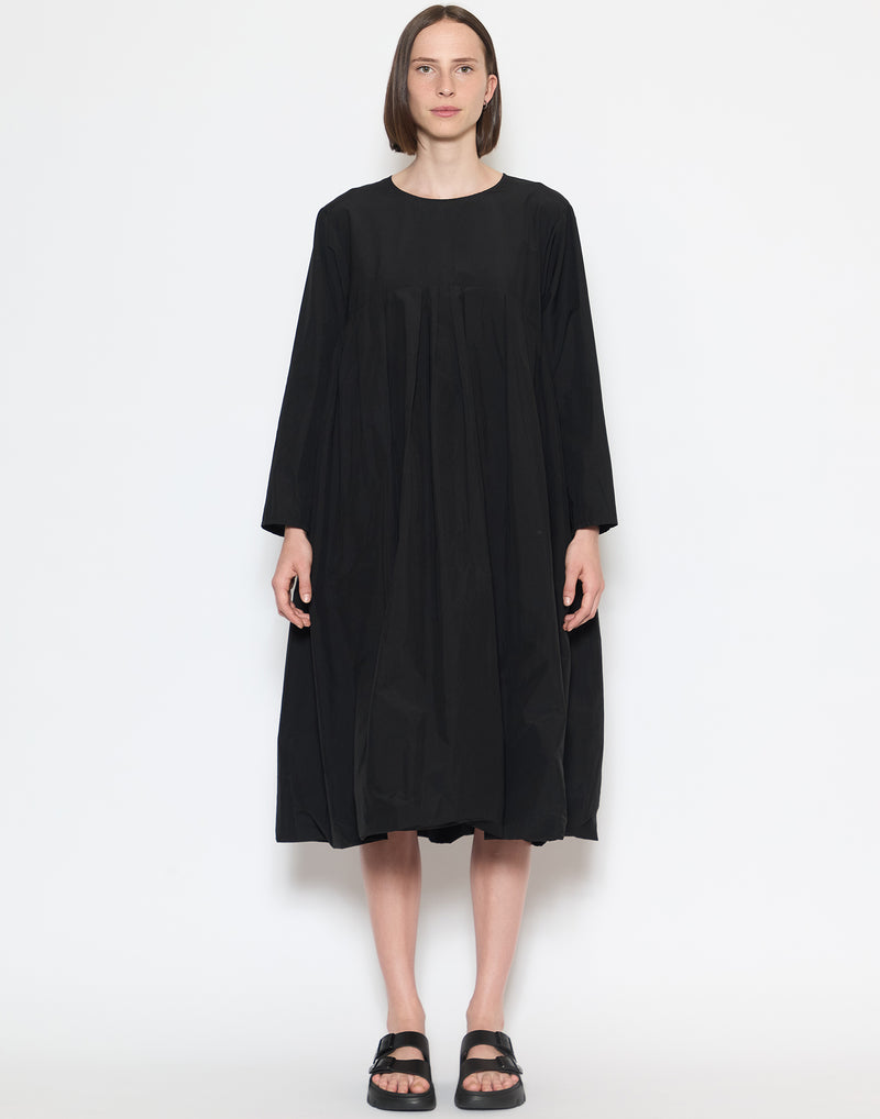 Black Cotton Blend Double Klic Dress