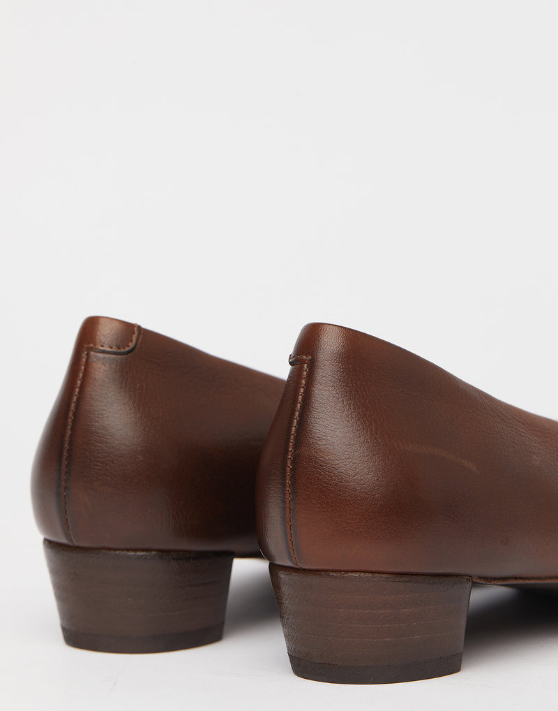 Brown Leather Codina Decollete Heels