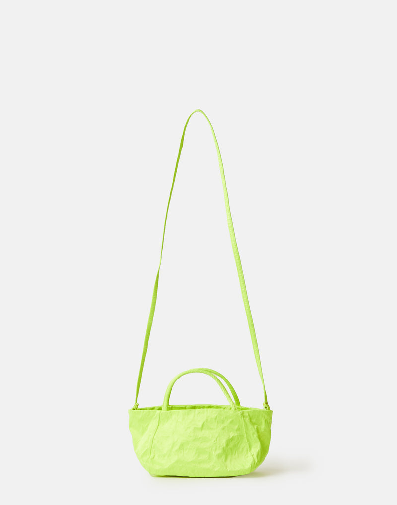 Small Fluro Green Satin Vicky Bag