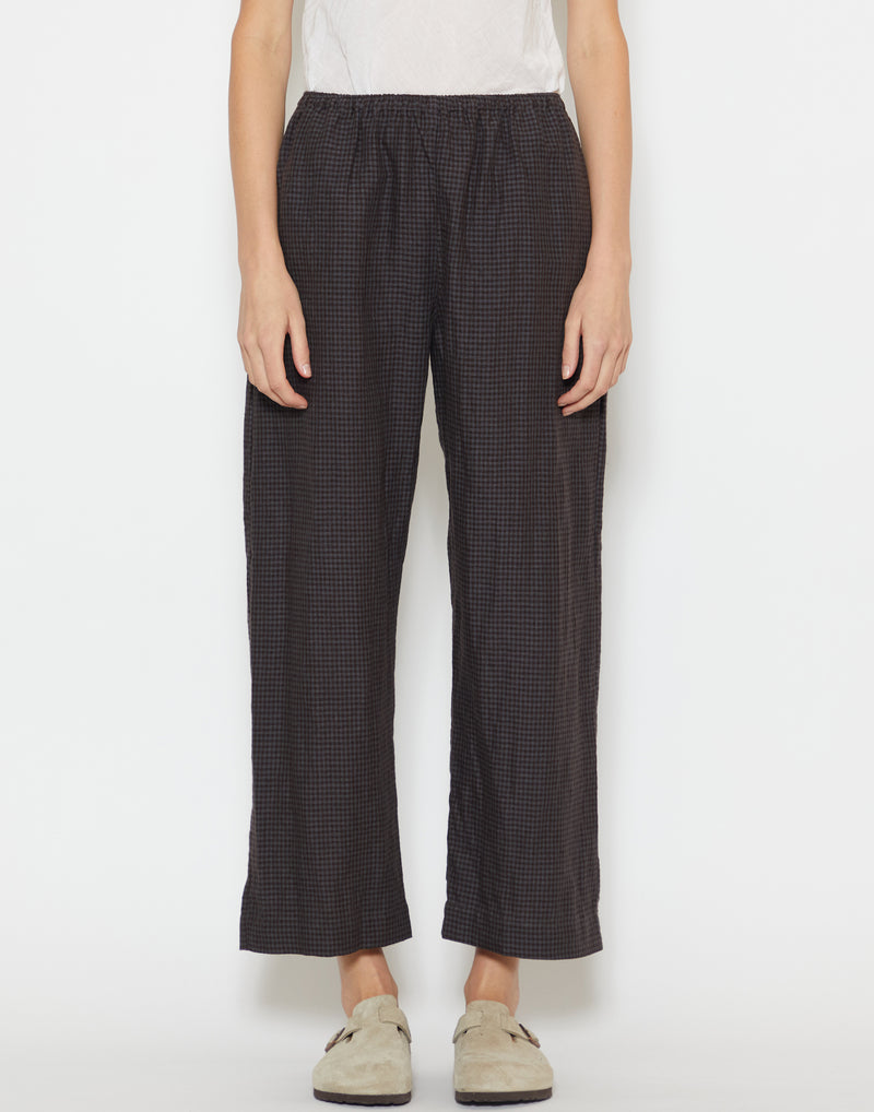 Slate Check Linen Ease Trousers