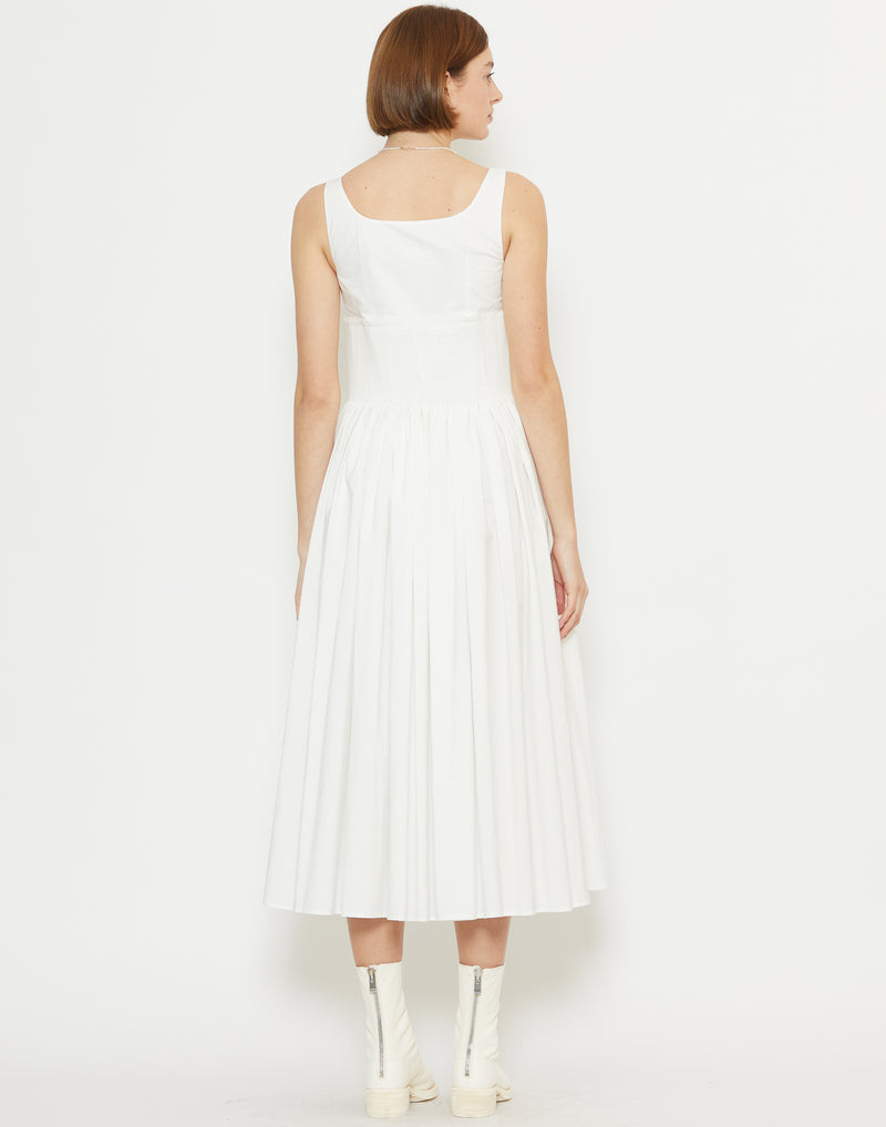 White Cotton Poplin Nuvem Dress