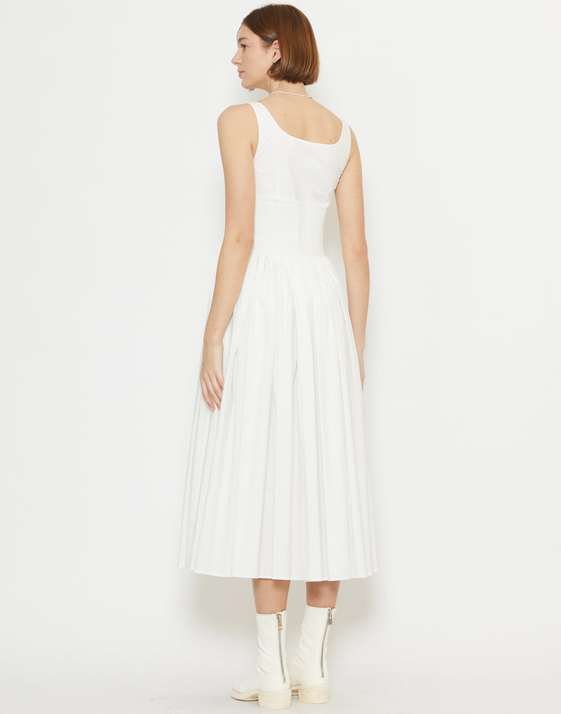 White Cotton Poplin Nuvem Dress