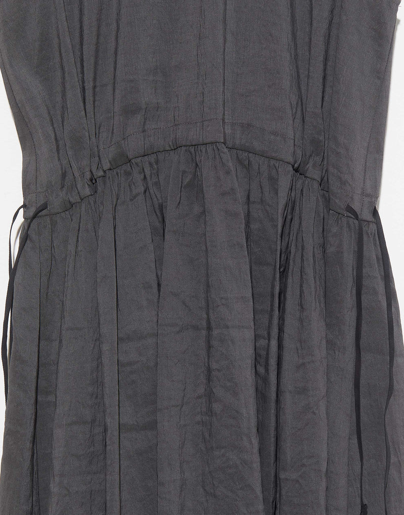 Stone Grey Linen & Cotton Sleeveless Dress